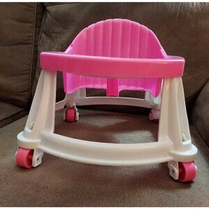Babydoll Walker Seat Chair Toy Wheels Pink Made In USA Hard Plastic